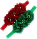 My Lello Flower Headbands Baby - Girls - Toddler Fabric Beaded Stretchy Elastic Pair