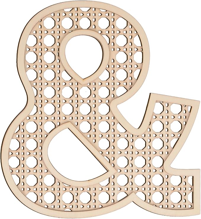 Large Boho Wooden Rattan Letters 12 inch for Nursery Decor Wood Number & Wall Decors for Baby Girl Boy Bedroom Home Rustic Name Sign Birthday Wedding Decorative Letters