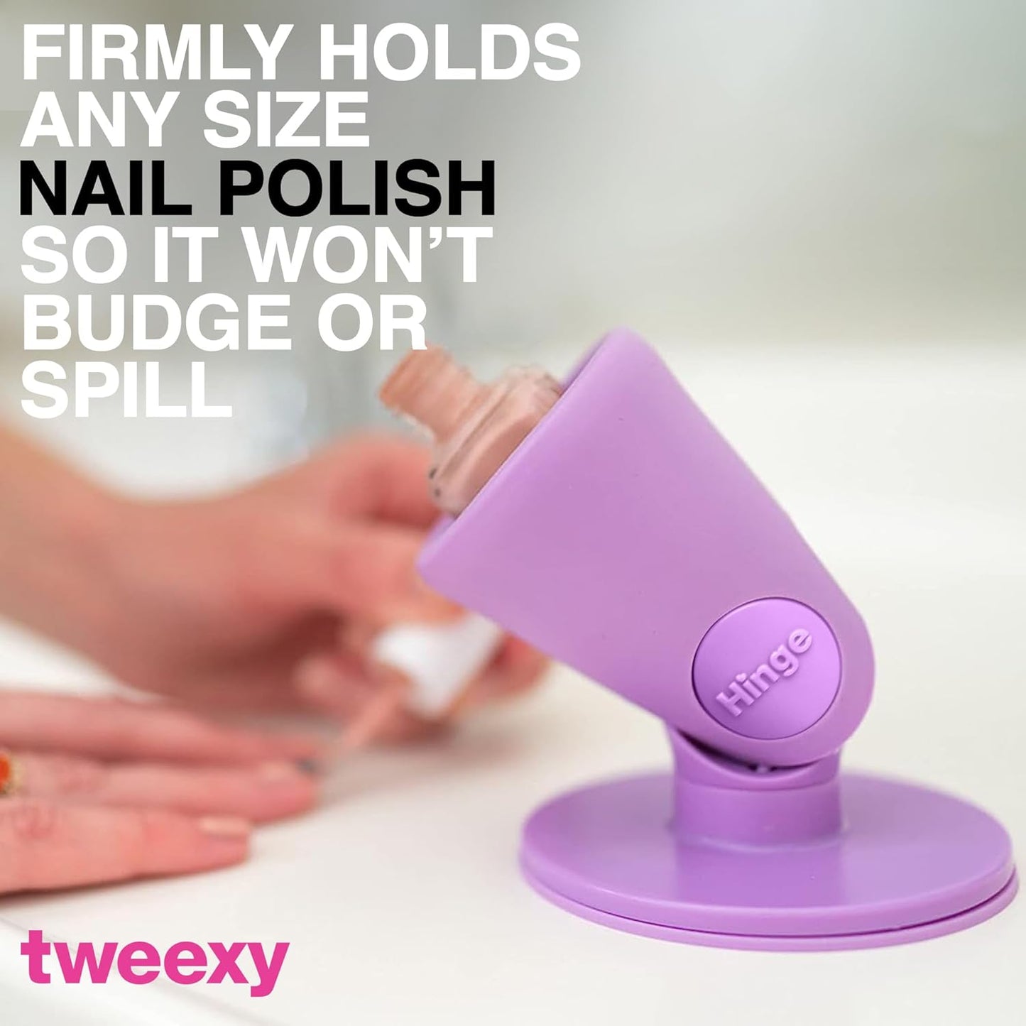 Tweexy Anti-Spill Nail Polish Bottle Holder Stand With Tilted Smartgrip Suction - For Fingernail Painting and Nail Art
