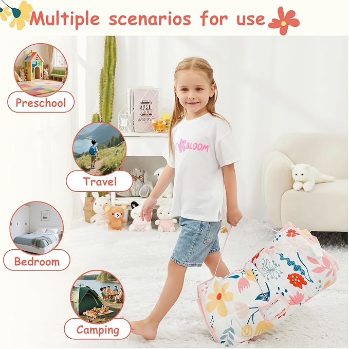 softan Toddler Nap Mat with Pillow and Blanket, Extra Large Rolled Napping Mats,Slumber Bags for Boys Girls,Easy to Roll up,Kids Sleeping Bag for Daycare, Preschool Travel Camping