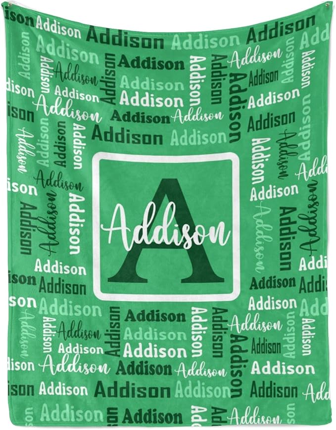 Dr.TOUGH Name Blanket Personalized Blanket for Adult Kids Flannel Customized Personalized Blankets and Throws