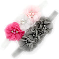 My Lello Flower Headbands Baby - Girls - Toddler Fabric Beaded Stretchy Elastic Pair