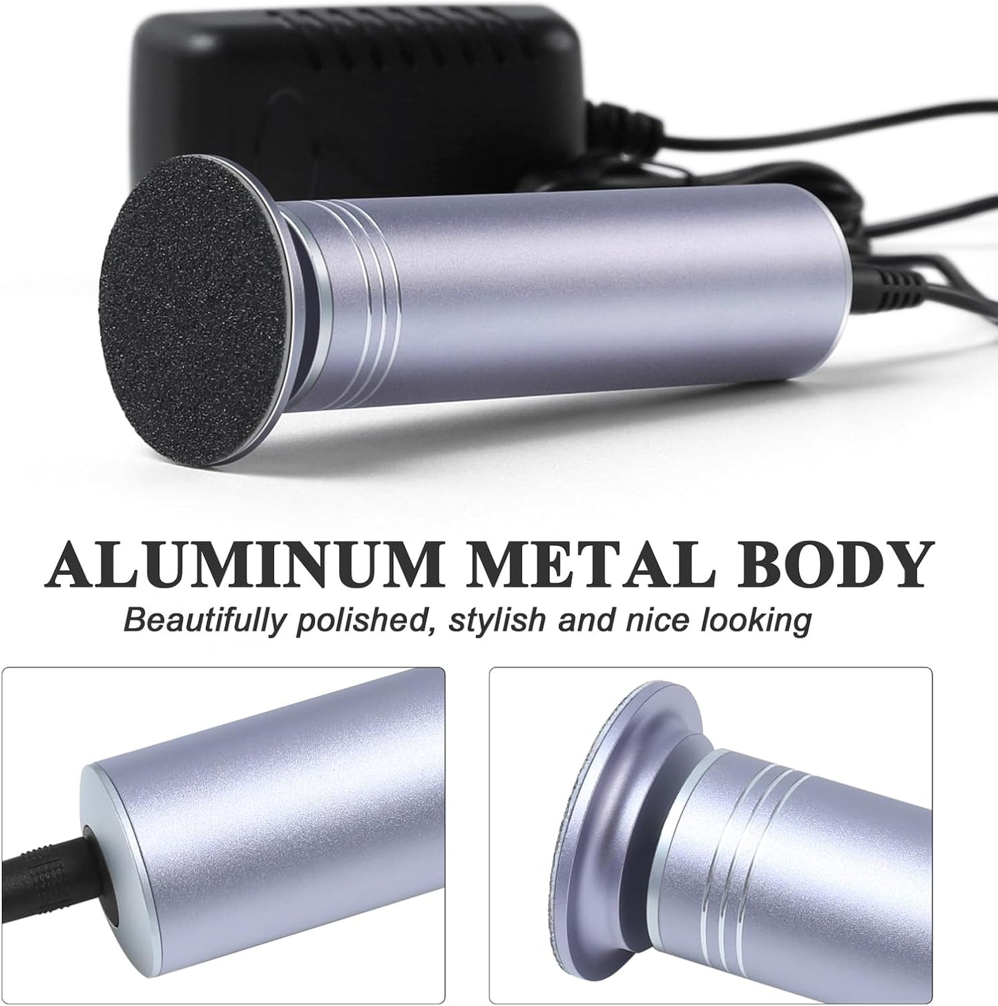 Upgraded Electric Callus Remover for Feet 1200RPM, Adjustable Speed Professional Electric Foot File Sander Pedicure Tools with 60pcs Sandpaper Discs Dead Skin Remover, with Clean Brush (FCR-02 Gray)