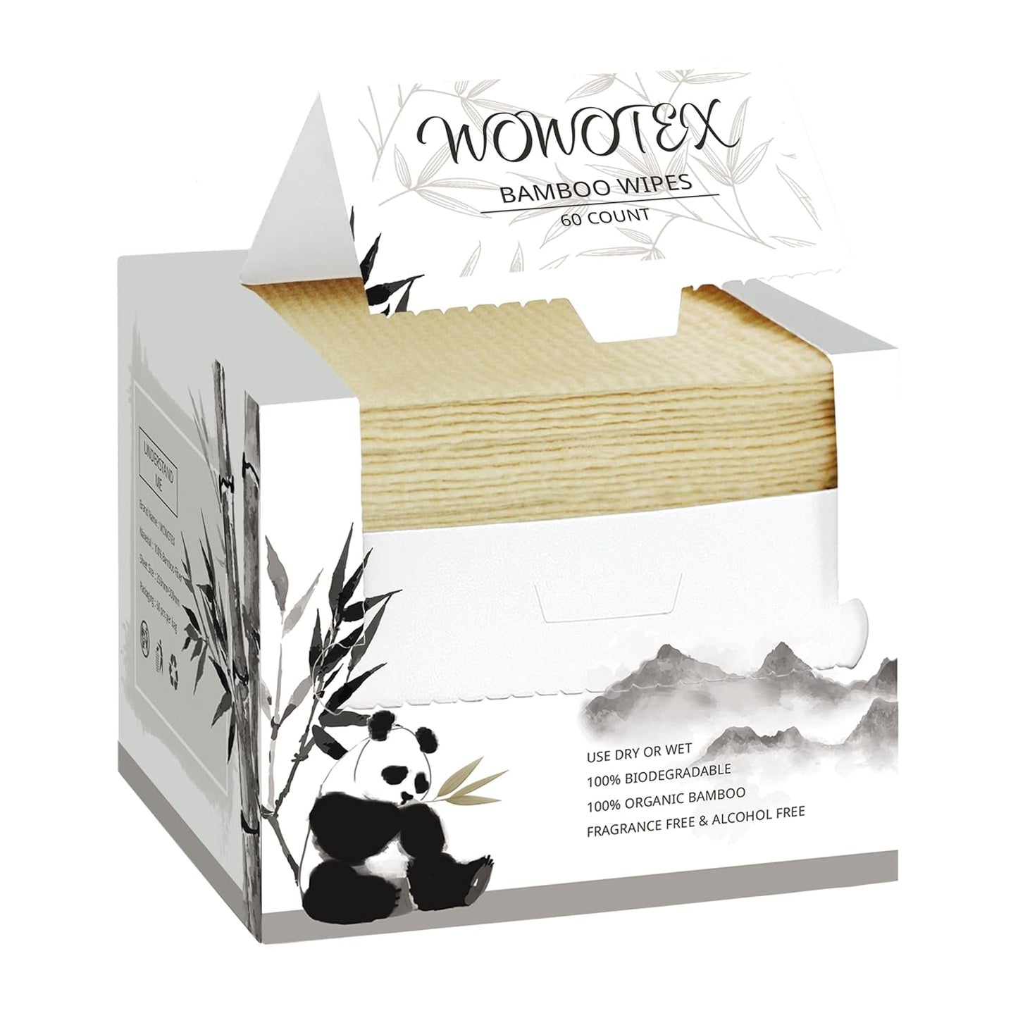 Bamboo Rayon Disposable Face Towel Biodegradable Large Dry Face Wipes 240 Count / 4 Boxes Extra Thick Soft Clean Facial Towels for Sensitive Skin, Makeup Removing, Facial Cleansing, Nursing