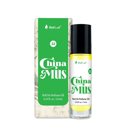 Well's Oil Roll-On Perfume Oil (China Mus) | Citrus & Musk Notes | Long-Lasting | Paraben-Free | 0.33 Fl Oz / 10 ml