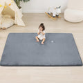 1.3" Thick Baby Floor Play Mat 39x59, Basic Padded Foam Mat for Tummy Time Crawling, Non Slip Cushioned for Babies Toddlers Infants Kids (Dark Grey)