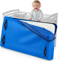 1 Pcs Oxford Cloth Waterproof Crib Mattress Storage Bag with Zipper and 8 Reinforced Handles Heavy Duty Reusable Crib Mattress Cover for Storage, 52.5 x 28 x 6.5 Inches (Blue)