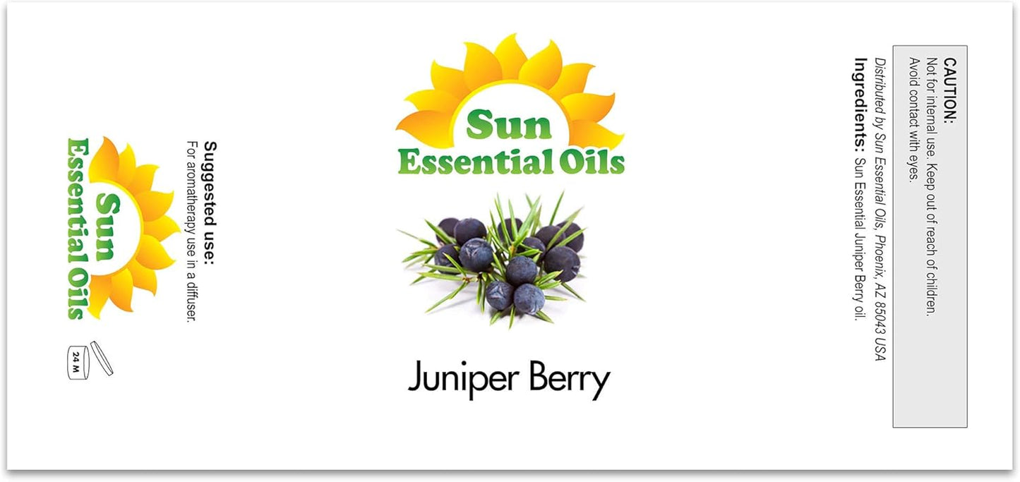 Sun Essential Oils Juniper Berry Essential Oil 16oz for Aromatherapy, Diffuser, Calming, Skin, Sleep