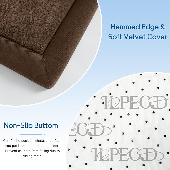 Baby Play Mat for Floor Tummy Time Nursery Rug Muscle Area Rug Playroom Rug Tatami Mat 6'7"x4'11" Memory Foam 1.3" Thick,Coffee