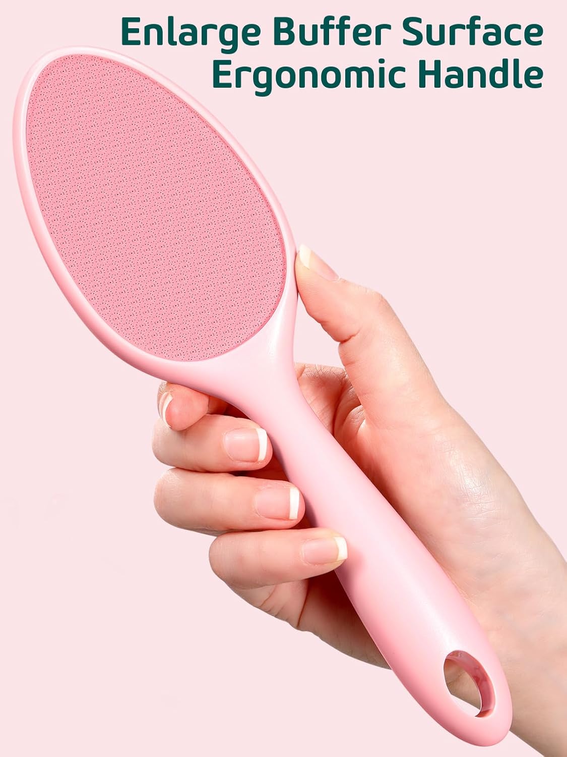 2-Sided Glass Foot File Callus Remover Without Drain Stand (Pink)