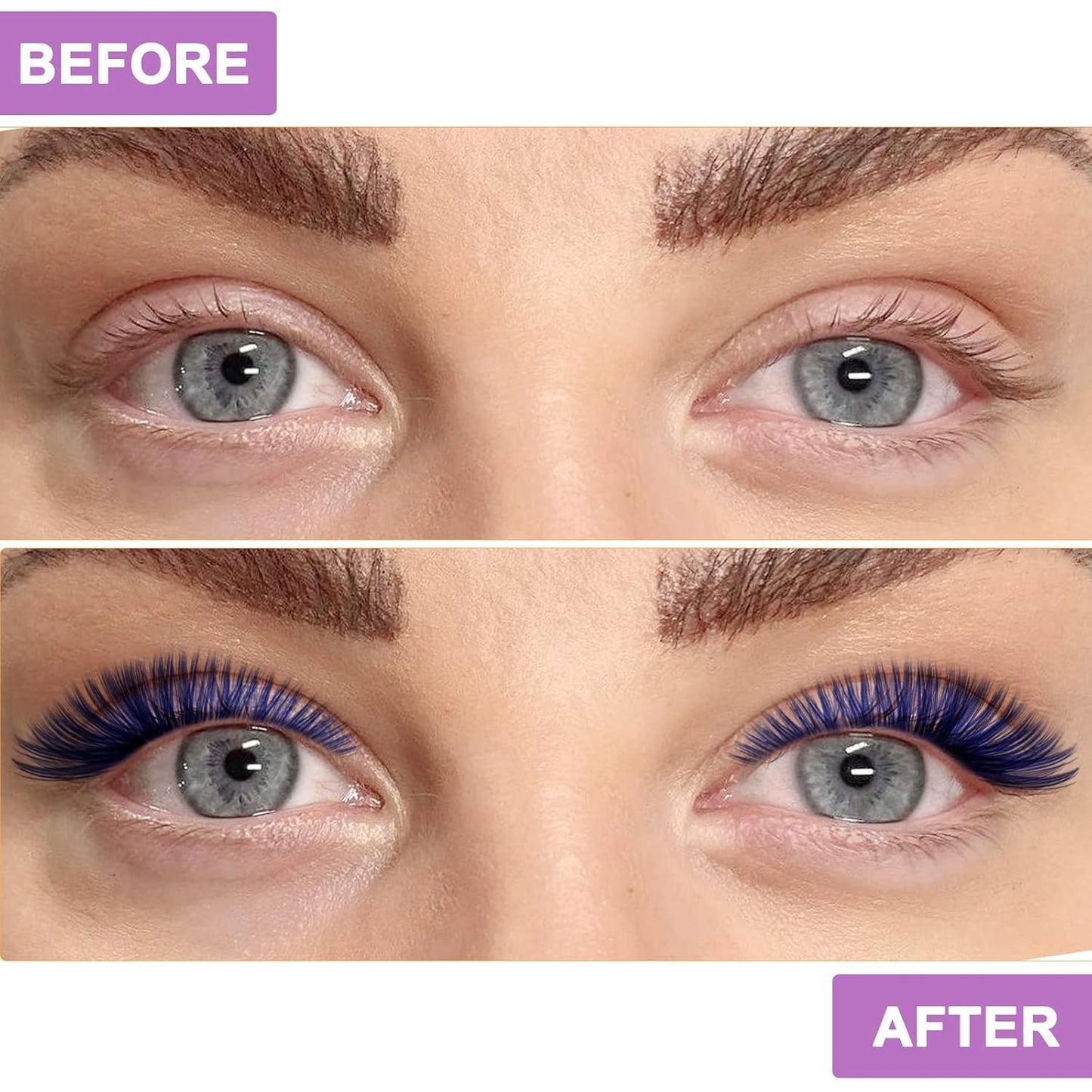 B&Q Lash Clusters Colored DIY Eyelash Extensions 280 Clusters Lashes 40D-D-16mm 7 Color Mix Volume Eyelash Clusters Wispy Individual Cluster DIY at Home(7MIX,40D-D-16mm)