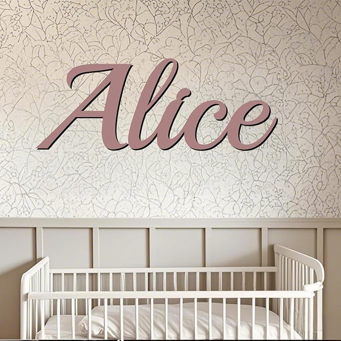 Personalized Wooden Name Sign, Custom Wood Family Baby Name Signs for Nursery Kids Room Wall Decor - Perfect Gifts for Birthday Party, Wedding, Housewarming, Christmas (Multiple Sizes, Fonts & Colors)