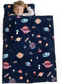 PHF Space Toddler Nap Mat Set, with Removable Pillow for Toddler Boys Girls, Soft and Lightweight for Daycare, Preschool, Travel, Kindergarten Sleeping Bag, Fits Ages 3-6 Years, Space