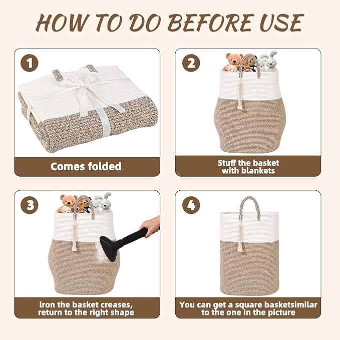 Woven Laundry Basket for Clothes, 80L Large Rectangle Laundry Hampers with Beads Tassel, Nursery Storage Basket for Toys, Tall Dirty Clothes Hamper for Bedroom Aesthetic, Laundry Room Organization