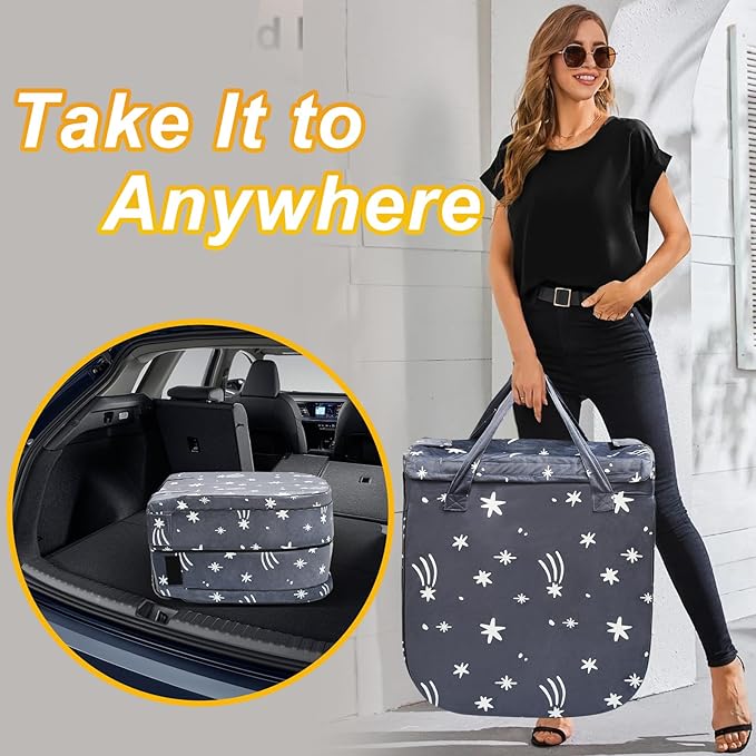 Lvimilio Portable Toddler Travel Bed, Foldable Kids Floor Bed for Home/Travel with Foam Mattres, Toddler Cot for Kids Aged 1-4, Velvet Fabric