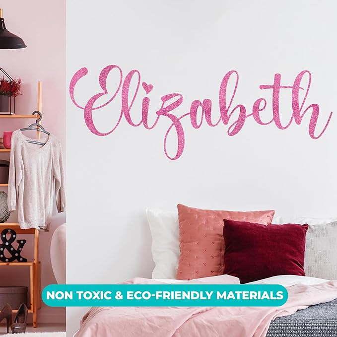 Custom Letters Wall Decals | Personalized Name with Fancy Font | Baby & Kids Room Decor | Multiple Colors (Cursive Fancy)