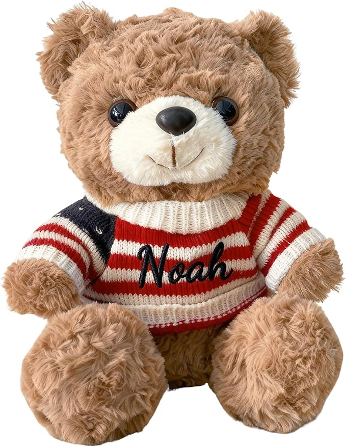 Personalized Teddy Bear with Name 13", Customized Stuffed Animal Gift for Girls Boys, Valentine's Day, Christmas, Birthday Gift for Kids, Couples