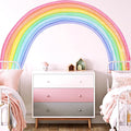 Large Watercolor Rainbow Wall Decals, Colorful Peel and Stick Vinyl Nursery Wall Decor, Removable Home Room Wall Decor Murals Stickers for Kids Girls Toddler Bedroom Living Room Playroom