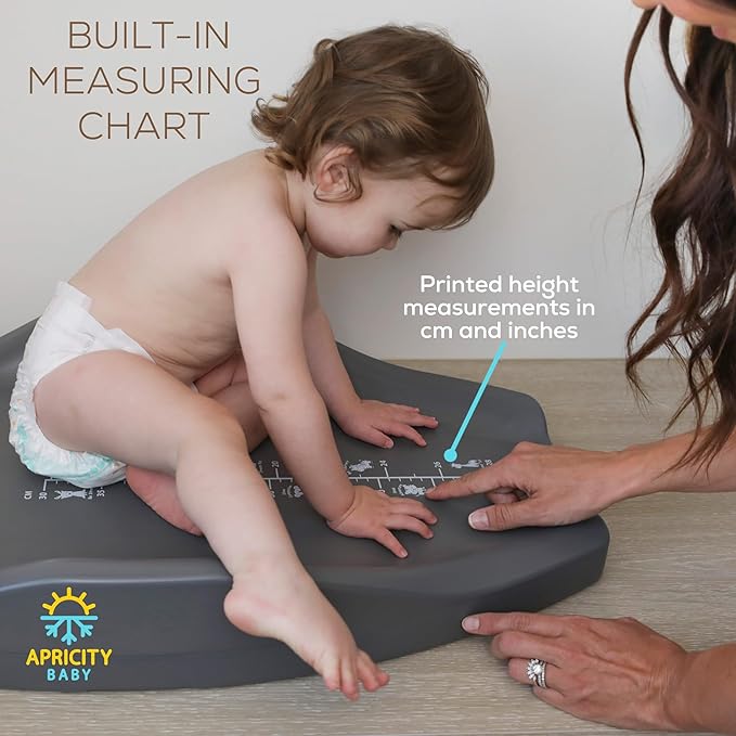 Apricity Baby Diaper Changing Pad – Waterproof Wipe-Clean Foam Changing Mat with Raised Sides, Non-Slip Base & Portable Design, Extra-Large 31.5” × 19.7” for Newborn to Toddler (Grey)