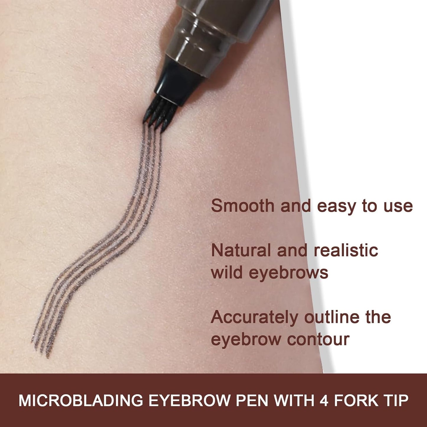 Boobeen Waterproof Eyebrow Pencil with Pomade, Brow Gel with Dual-ended Brush, Long-Lasting Natural Hair-Like Brows for All Skin Tones, Brown