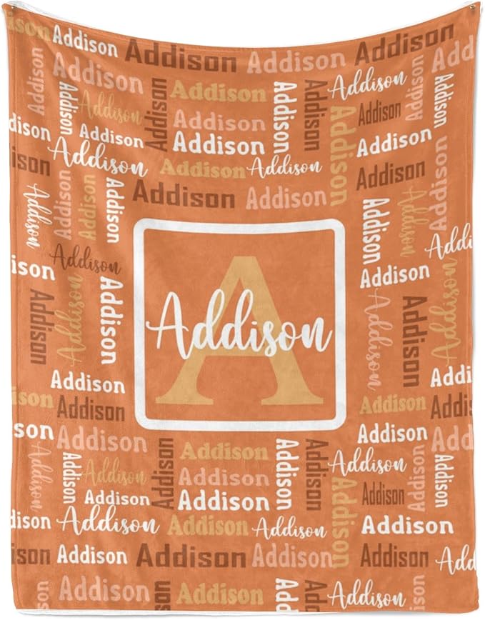 Dr.TOUGH Name Blanket Personalized Blanket for Adult Kids Flannel Customized Personalized Blankets and Throws