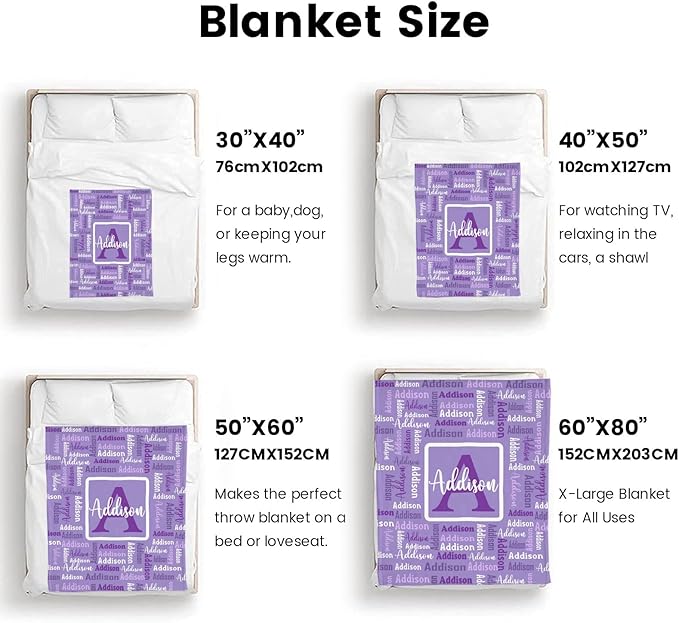 Dr.TOUGH Name Blanket Personalized Blanket for Adult Kids Flannel Customized Personalized Blankets and Throws