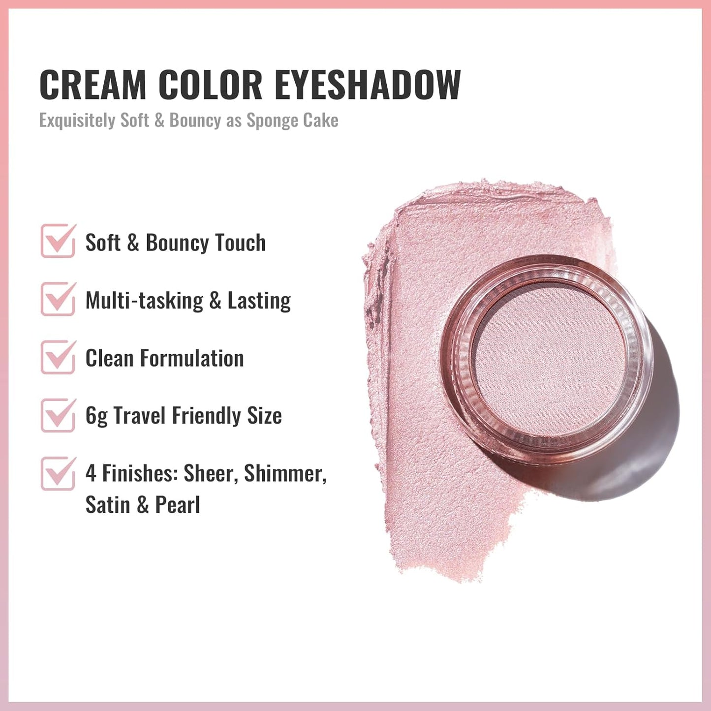 Oulac Nude Pearl Cream Eyeshadow also for Highlighter Shimmer Eye Shadow Waterproof&Long Lasting with Moisturizing Formula Blendable Shimmer Eye Make-up,Vegan & Cruelty-Free,6g, P03