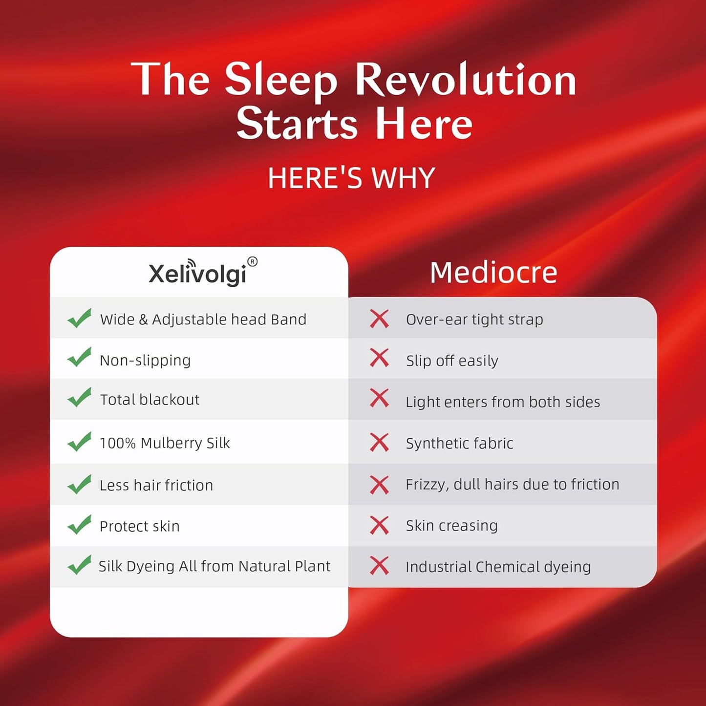 Silk Sleep Mask for Women and Men, Side Sleeper, 22 Momme Pure Mulberry Silk Total Blackout 100% Mulberry Eye Mask with Adjustable Headband Full Size, Eye Masks for Sleeping and Travel