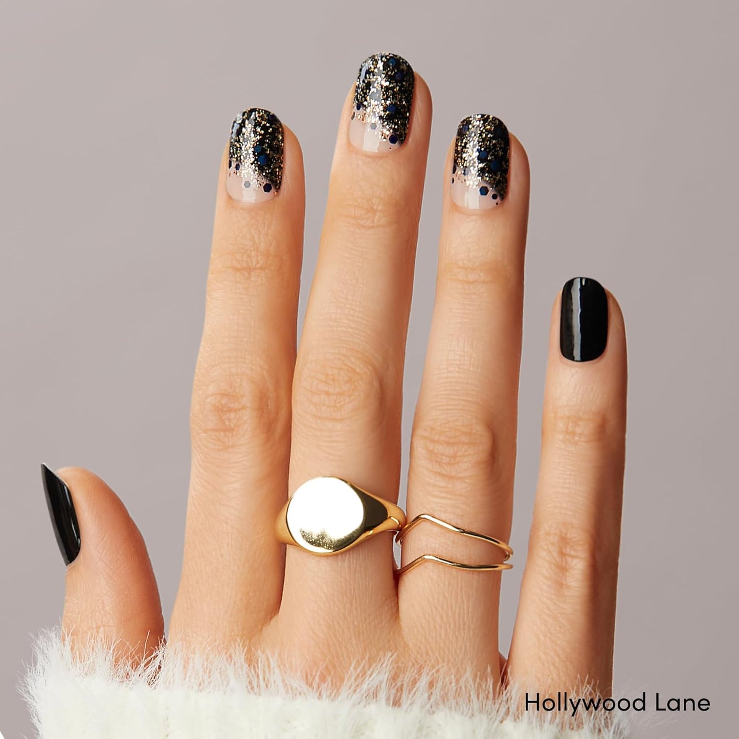 Dashing Diva Gloss Nail Strips Bundle - The Black Cheetah Collection- Cheetahlicious & Hollywood Lane - UV Free, Chip Resistant, Long Lasting Gel Stickers - Contains 2 Sets