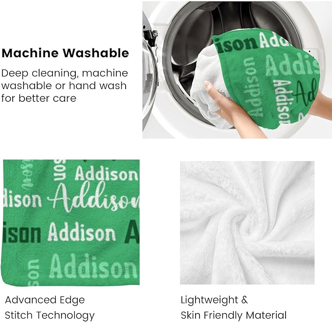 Dr.TOUGH Name Blanket Personalized Blanket for Adult Kids Flannel Customized Personalized Blankets and Throws