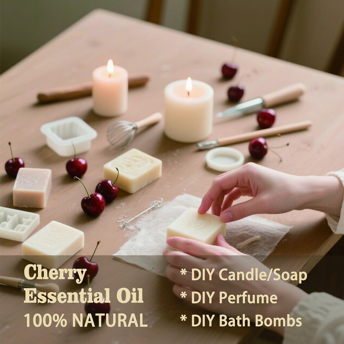 Cherry Fragrance Oil-Cherry Essential Oil 8.33oz (250ml)-100% Pure Natural Scent for Diffusers, Candles, Soap Making & Aromatherapy-Relaxing Home & Gift Essential Oil for Bath, Massage