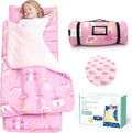 ACRABROS Toddler Nap Mat with Pillow and Blanket, Extra Large Rolled Napping Mats,Slumber Bags for Boys Girls,Kids Sleeping Bag for Daycare, Preschool Travel Camping,Little Princess