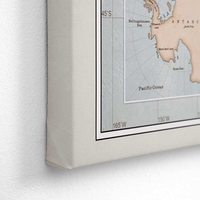 Canvas World Map with Cork Pin Board - English Lettering - Decorative Wall Decoration for All Rooms - Canvas Pictures with World Map Motif (70x50 cm, Pattern 14)