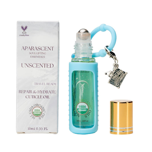 Unscented Organic Nail Cuticle Oil Pen with Jojoba, Coconut MCT, and Rosehip for Nail Hydration, Growth & Strength, Travel Size Keychain(0.34 Fl Oz)