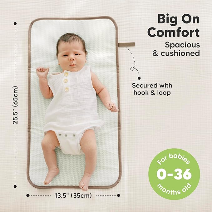KeaBabies Portable Diaper Changing Pad, Easy Wipe Clean - Foldable Waterproof Baby Changing Mat for Diaper Bag, Compact, Lightweight, 25x13 Newborn, Infant, Baby Changer Travel Essential (Rainbow)