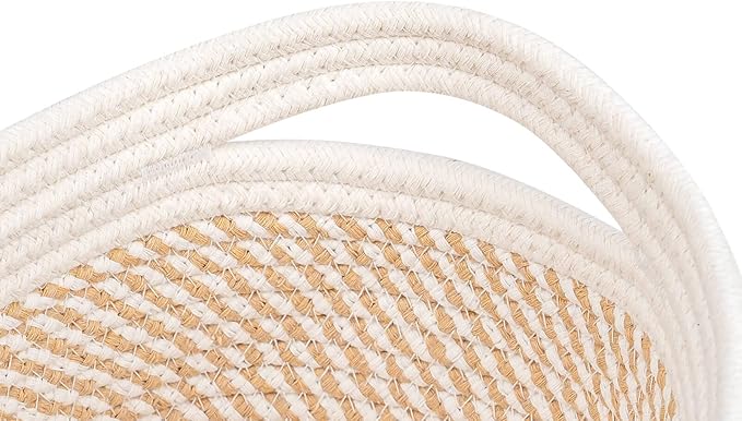 CubesLand Small Storage Baskets for Shelves, Closet Organization Storage Bins Empty Gift Basket 3 Packs Baby Nursery Woven Baskets for Organizing, Rectangular Clothes Closet Shelves Baskets