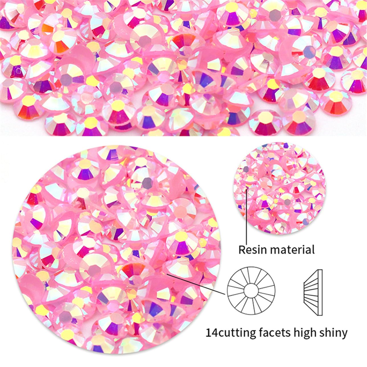 4500 Pcs SS6 2mm AB Flatback Rhinestones for Nails Art Crafts Glitter Round Shine Gems Crystals DIY Clothes Shoes （Peacock Blue AB）
