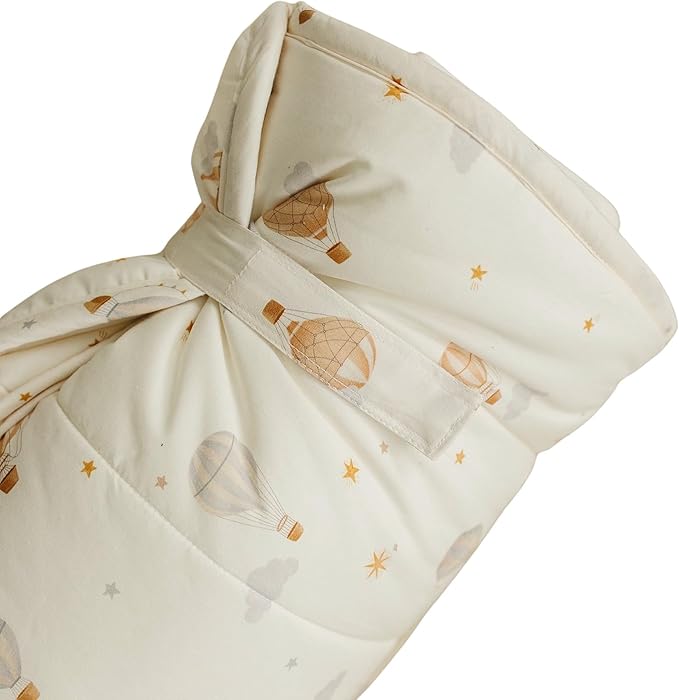 Organic Toddler Nap Mat – 100% Cotton Kids Washable Sleeping Mat & Detachable Pillow – Sleeping Bag with Soft 1.5” Pad – Ideal Nap Mat for Daycare, Preschool, & Sleepovers