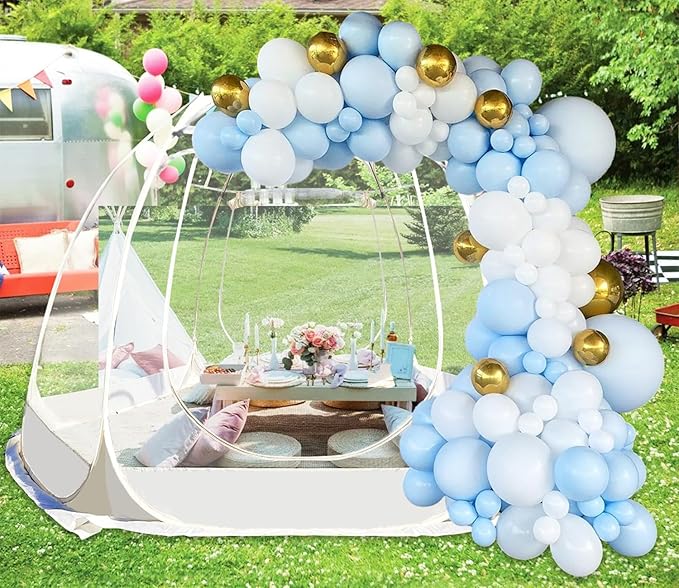 10 'x10' Screen Houses Pop-up Outdoor Camping Tent, 540 Degree Fully Transparent Non Dead Corner Gazebo Suitable for 6-8Adults (10 'x10')