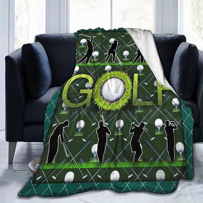 Golf Blanket Golf Throw Blanket Gifts for Golfer Man Woman Girls Boys Super Soft Flannel Lightweight Fluffy Plush Fuzzy Fleece Golfing Decor Blanket for Bed Sofa Bedding 50"X60"