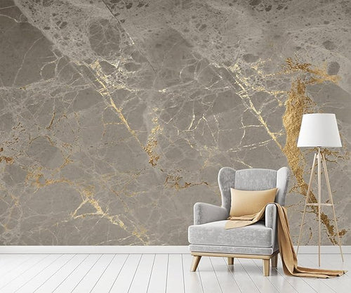 -Gold Abstract Marble Texture Bedroom Wallpaper XT15 L 180" x 115"