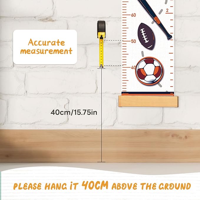 Personalized Growth Chart for Kids, Wood Growth Chart for Kids Room Decor, Toddler Room Decor, Nursery Decor, Playroom Decor (Balls)