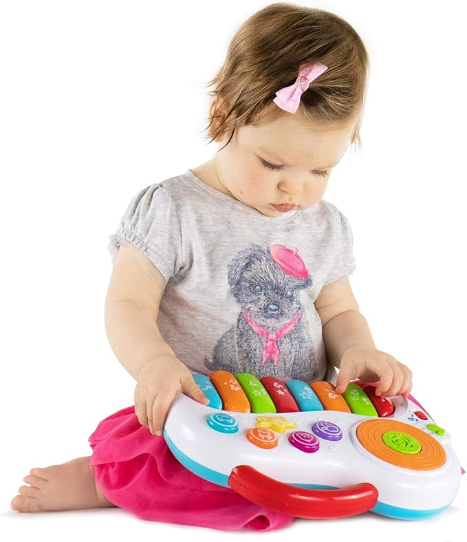 Musical Piano Toy for 1-3 Years Old Toddlers with Keyboard Note, DJ Mixer and Light-Up Buttons - Educational and Fun for Both Boys and Girl