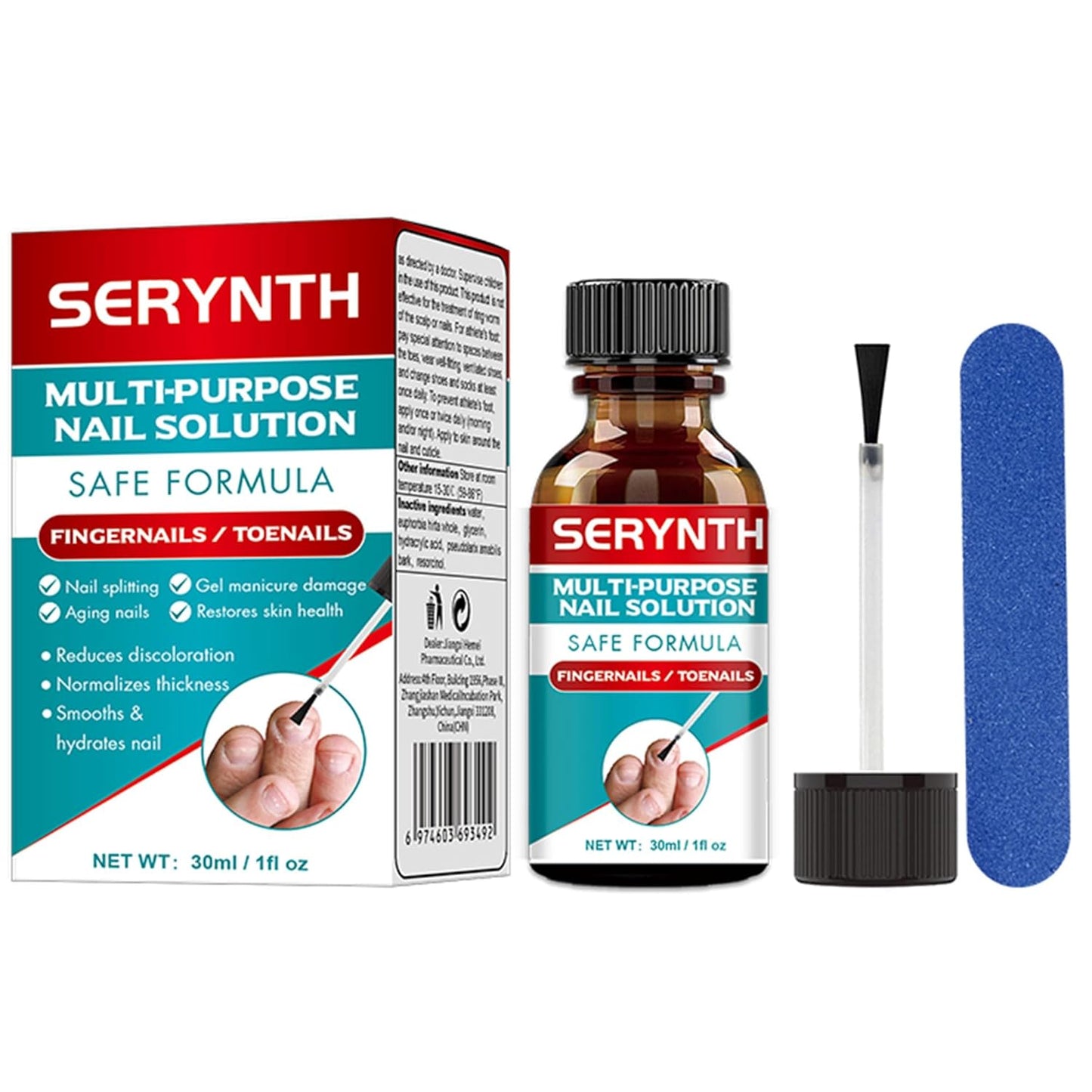 Multi-Purpose Nail Solution - Strengthener & Growth Treatment for Damaged Nails, Repair Care - Protects, Repairs & Aids Mild Onychomycosis Daily Recovery