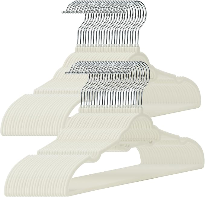 GoodtoU Kids Velvet Hangers, 50 Pack Baby Hangers for Closet Toddler Hanger Infant Clothes for Organization & Children's Storage (12.6 x 8.26 inch, Car)