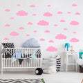 31PC Pink Cloud Wall Decals, Removable DIY Large Vinyl Sticker Self Adhesive Wallpaper for Living Room Nursery Children Baby Kids Boys Girls Bedroom Decor Home Art Mural Dec