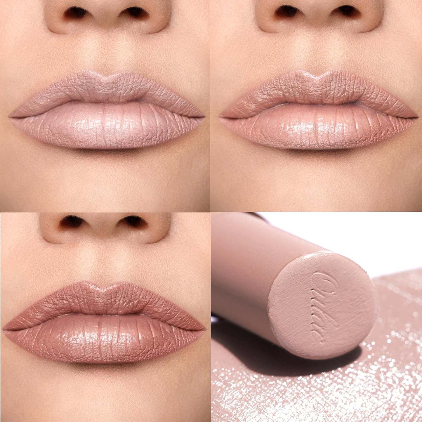 Oulac Beige Nude Satin Lipstick Set - Matte Lip Base, Full Coverage Lip Color, Satin Matte Finish, Cream Texture, Hydrating, Infused with Hyaluronic Acid, 4g*3 SG01+SG02+SG04