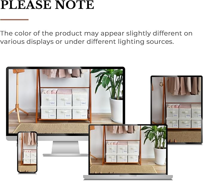 GRANNY SAYS Cloth Storage Bin with Label Holder, Closet Organizers and Storage Shelves, Sweater Storage Boxes for Closet Room, Storage Baskets for Organizing, Pearl White, Extra Large, 3-Pack