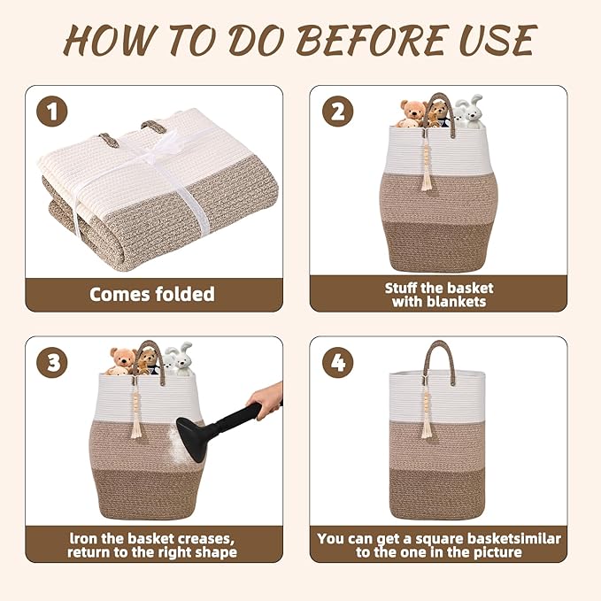 Woven Laundry Basket for Clothes,100 L Large Rectangle Laundry Hampers with Beads Tassel, Nursery Storage Basket for Toys, Tall Dirty Clothes Hamper for Bedroom Aesthetic, Laundry Room Organization