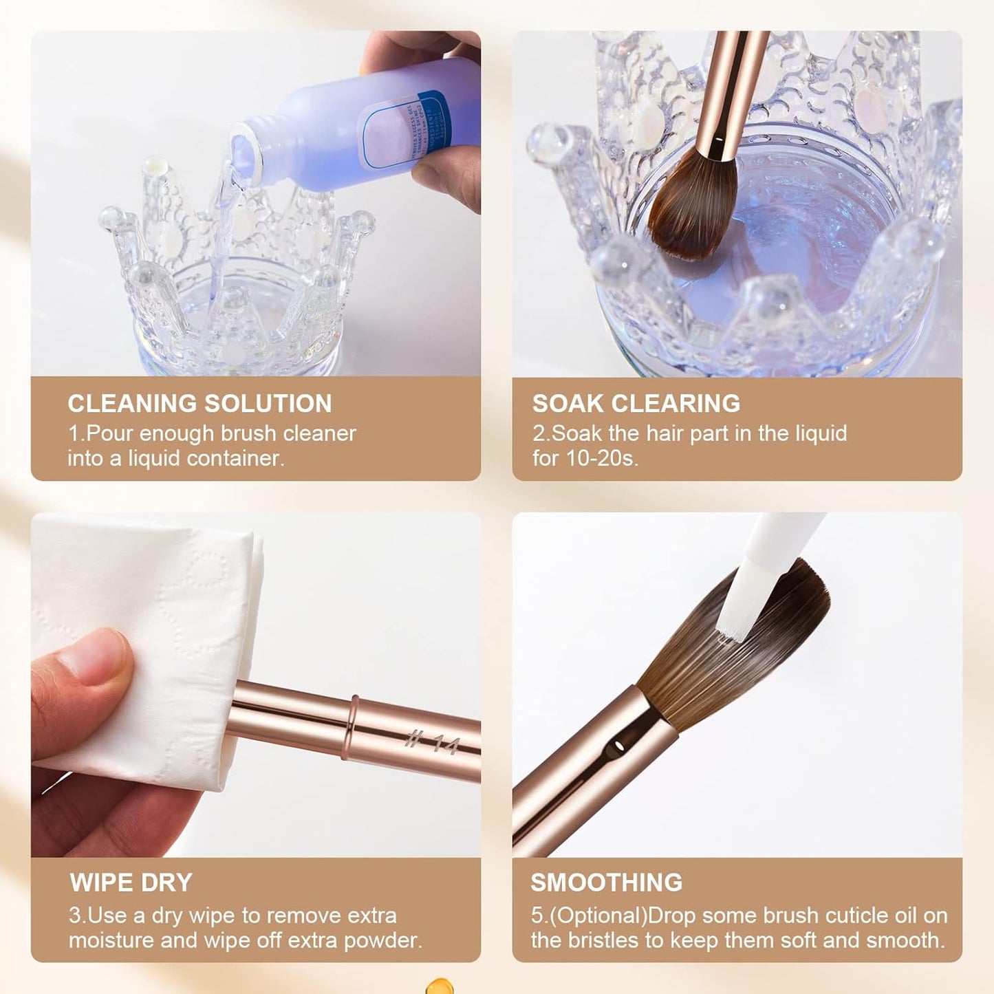 Acrylic Nail Brush Size 14,KEMEISI 100% Pure Kolinsky Nail Art Brushes Sturdy Handle Oval Shaped Acrylic Powder Nail Design Tools for Professional Manicure DIY Home Salon (Gold)